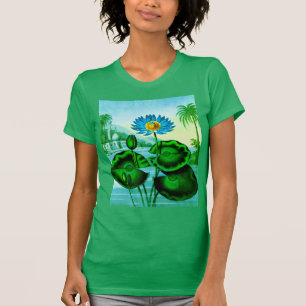 Blue Egyptian Water Lily / Lotus Illustration T-Shirt