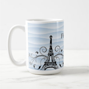 Blue Eiffel Tower Flourish Coffee Mug
