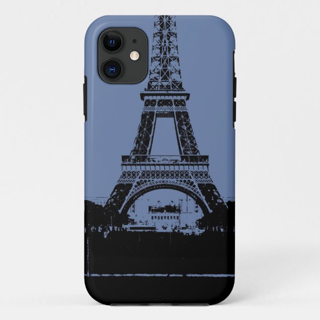 Blue Eiffel Tower Phone Case (Back)
