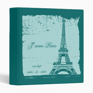 Blue Eiffel Tower Photo Binder