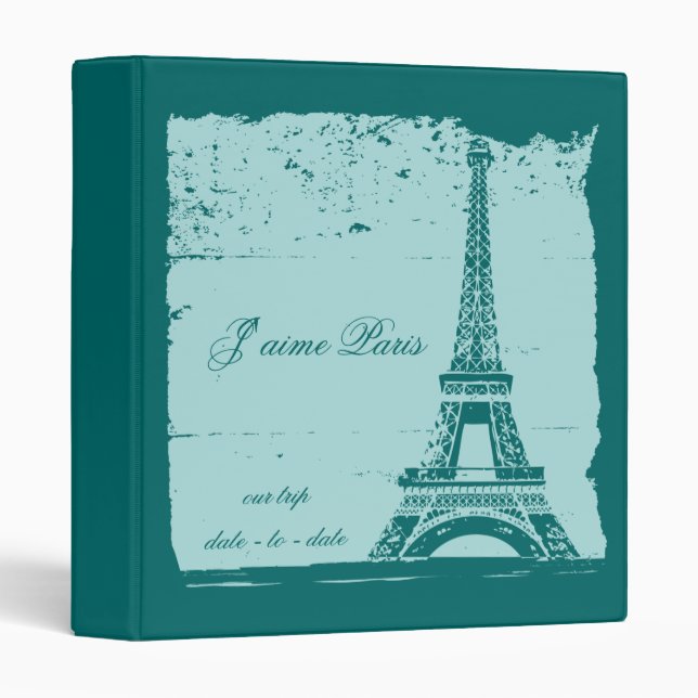 Blue Eiffel Tower Photo Binder (Front/Spine)