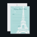 Blue Eiffel Tower Wedding Advice Cards<br><div class="desc">Simple and elegant Blue Eiffel Tower Wedding Advice & Wishes Cards.</div>