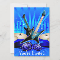 Blue Electric Guitars, Drums & Speakers Grad Party