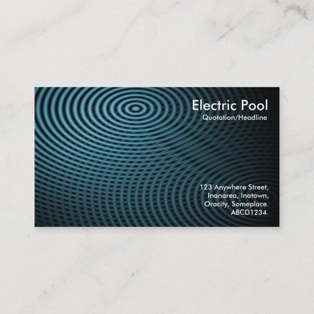 Blue Electric Pool 01 Business Card (Front)