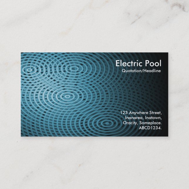 Blue Electric Pool 06 Business Card (Front)