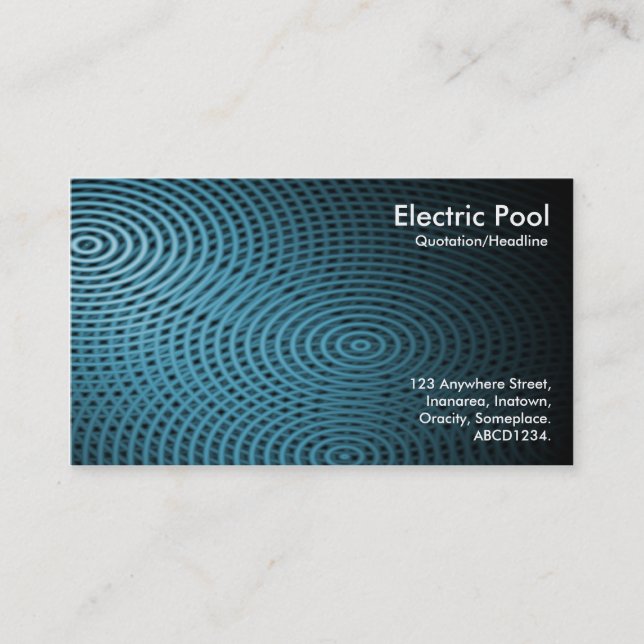 Blue Electric Pool 09 Business Card (Front)