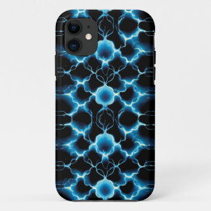 Blue Electric Synapse Repeating Pattern iPhone 11 Case