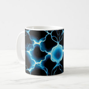 Blue Electric Synapse Repeating Pattern Coffee Mug