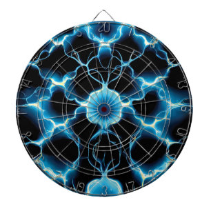 Blue Electric Synapse Repeating Pattern Dartboard