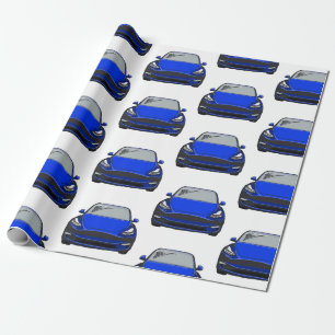 Blue Electric Vehicle SUV Car Wrapping Paper