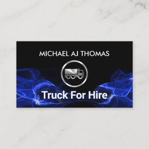 Blue Electrical Lightning Silver Truck Business Card