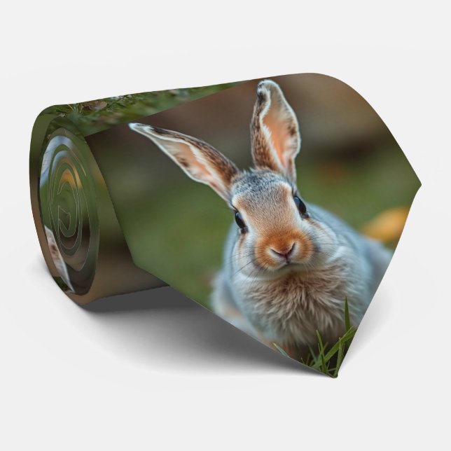 "Blue Elegance: The Russian Bunny" Tie (Rolled)
