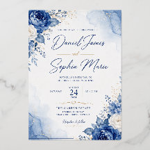 Blue Elegance Wedding Invitation | Daniel & Sophia