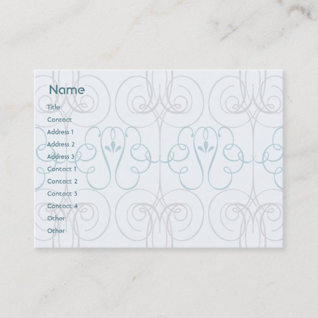 Blue Elegant - Chubby Business Card (Front)