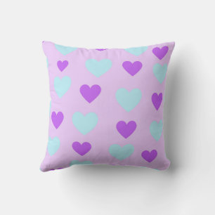Blue  Elegant Cute Cozy Modern Romantic Chic Heart Throw Pillow