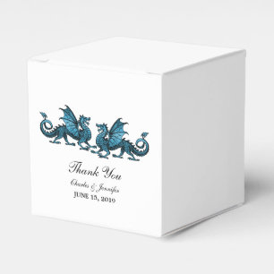 Blue Elegant Dragons Wedding Favour Boxes