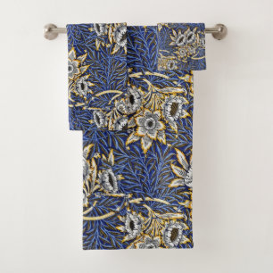 Blue Elegant Floral Vintage Motif