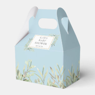 Blue Elegant Greenery Baby Shower Favour Box