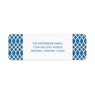 Blue Elegant Lattice Holiday Address Labels