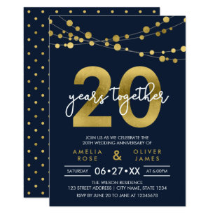 20th anniversary wedding invitations announcements zazzle ca