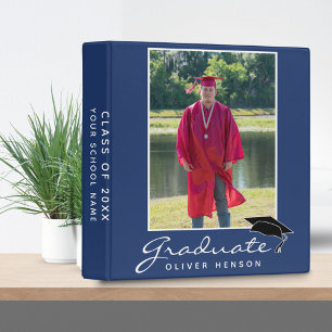Blue Elegant Modern Graduation Photo Album Binder
