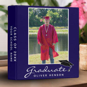 Blue Elegant Modern Graduation Photo Album Binder