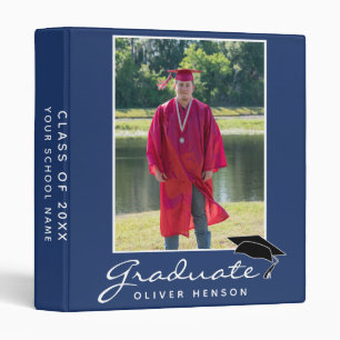 Blue Elegant Modern Graduation Photo Album Binder