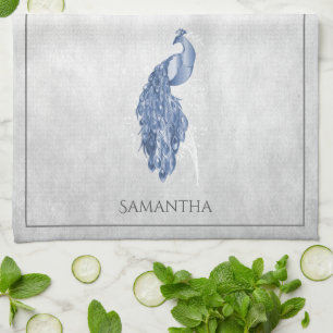 Blue Elegant Peacock Kitchen Towel