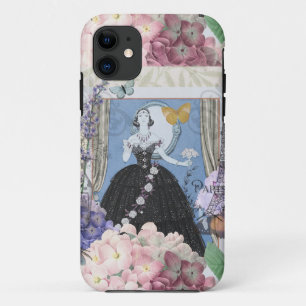 Blue Elegant Woman Floral Fancy Gown  iPhone 11 Case