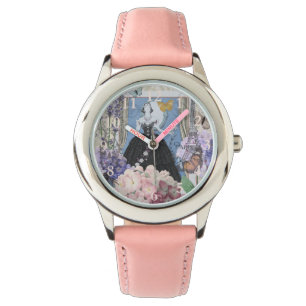 Blue Elegant Woman Floral Fancy Gown  Watch