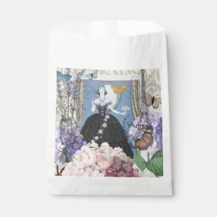 Blue Elegant Woman Floral Gown Dressy Favour Bag