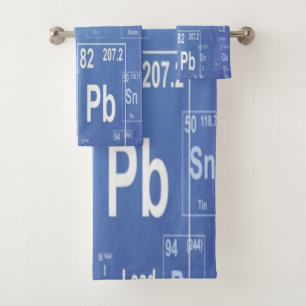 Blue Elements Periodic Table Bath Towel Set