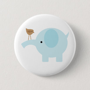 Blue Elephant 2 Inch Round Button