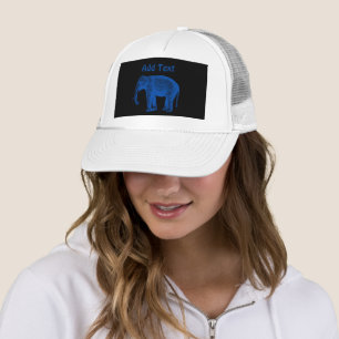 Blue Elephant Add Text Printed Stylish Handsome Trucker Hat