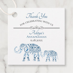 Blue Elephant Annaprashan   First Rice Favour Tags