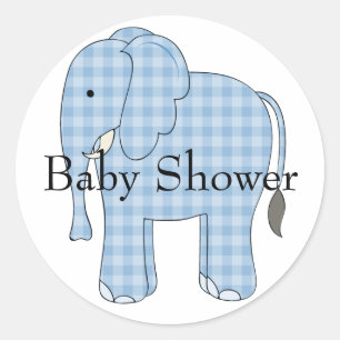 Blue Elephant Baby Shower Envelope Seal