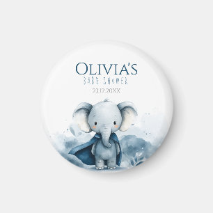 Blue Elephant Baby Shower Magnet 