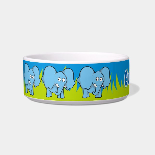 Blue elephant cartoon bowl (Left)
