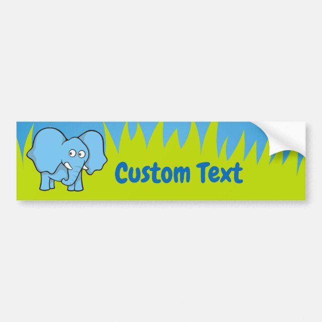 Blue elephant cartoon bumper sticker (Front)