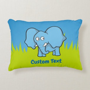 Blue elephant cartoon decorative pillow