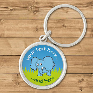 Blue elephant cartoon keychain
