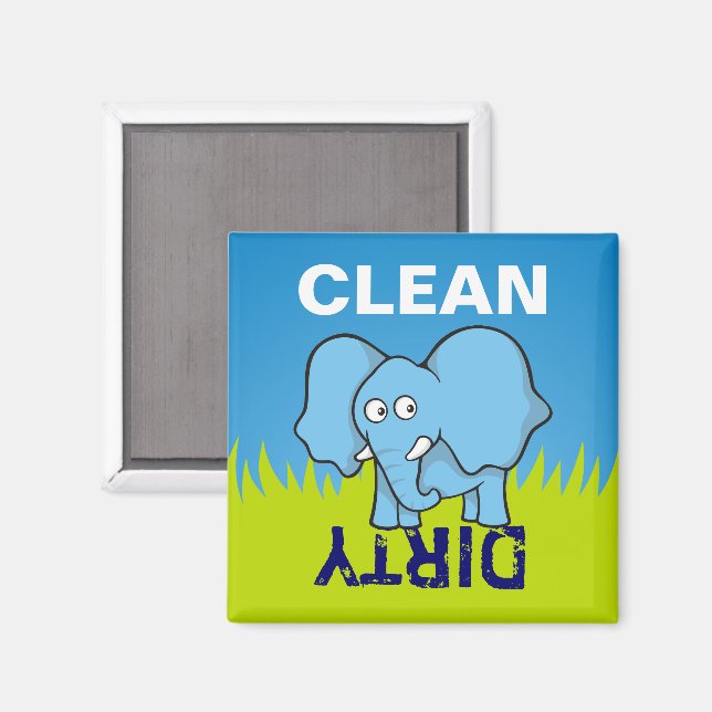 Blue elephant cartoon magnet (Front/Back)