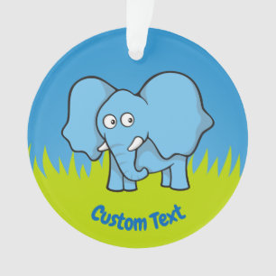 Blue elephant cartoon ornament