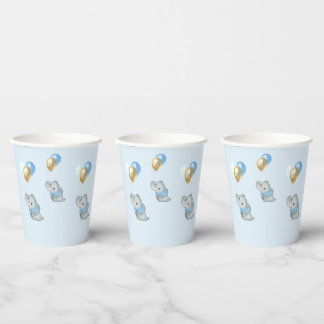 Blue Elephant Cups baby shower 