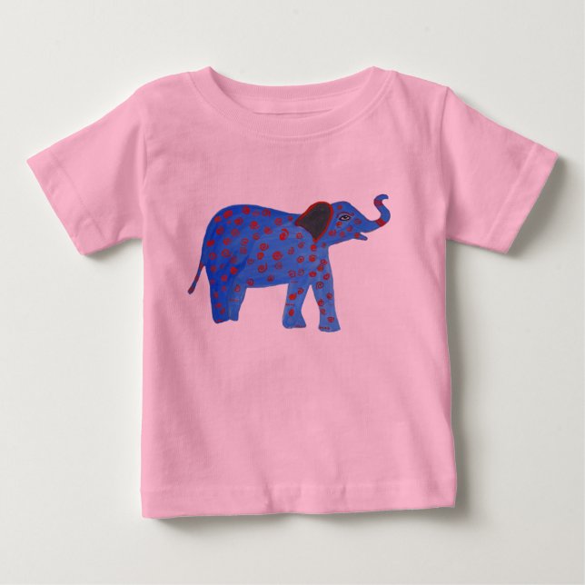 Blue Elephant Drawing Tutu Bodysuit (Front)