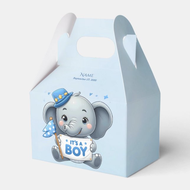 Blue Elephant Favour Box (Front Side)