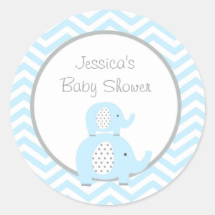 Blue Elephant Favour Stickers