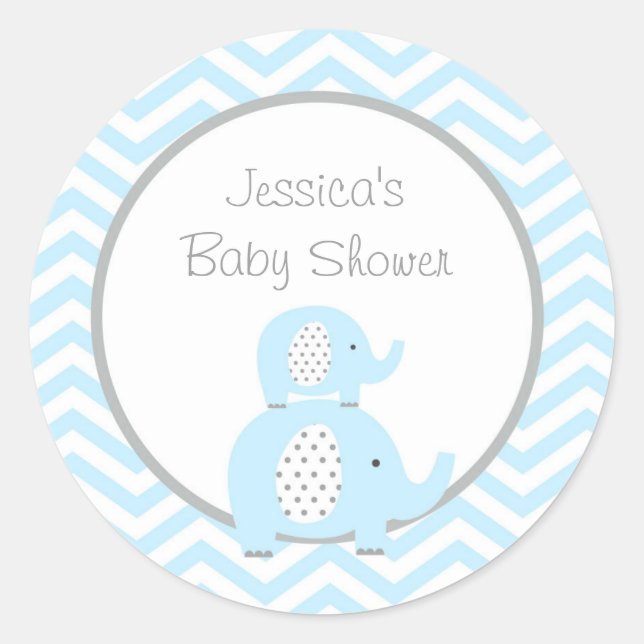 Blue Elephant Favour Stickers (Front)