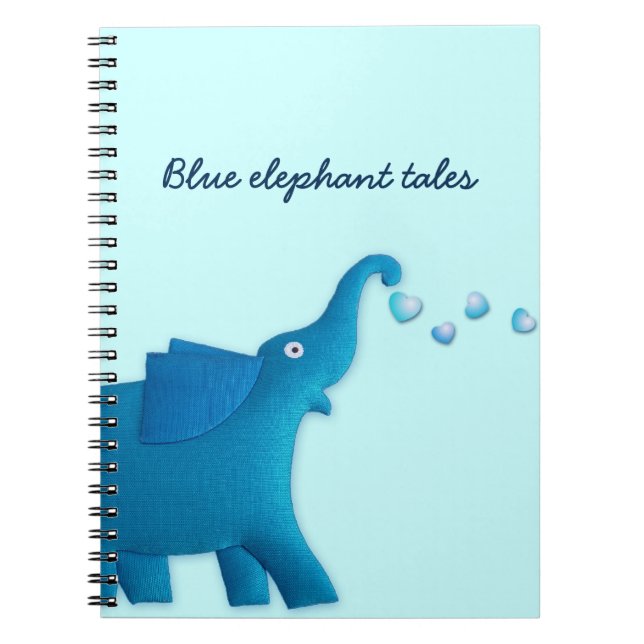 blue elephant heart notebook (Front)
