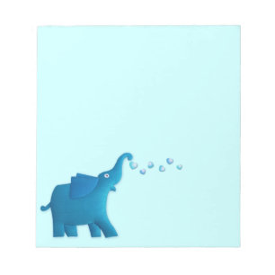 blue elephant heart notepad